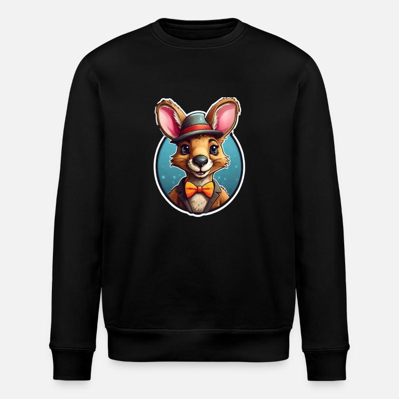 Funny Comic Kangaroo - Stanley/Stella ROLLER Unisex Organic Sweatshirt - black