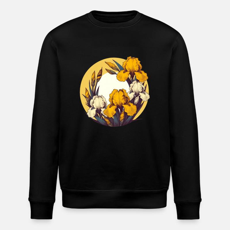 Iris jaunes rétro - Sweat bio ROLLER Stanley/Stella Unisexe - noir