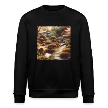 Japan Vintage Büsche Pfad - Stanley/Stella Unisex Bio-Sweatshirt ROLLER - Schwarz - Vorne - Nik (191cm)