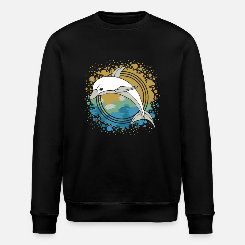 Dolphin - Stanley/Stella ROLLER Unisex Organic Sweatshirt - black