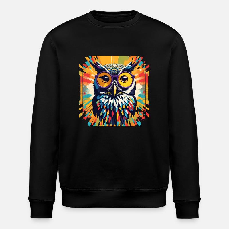 Popart Eule - Stanley/Stella Unisex Bio-Sweatshirt ROLLER - Schwarz