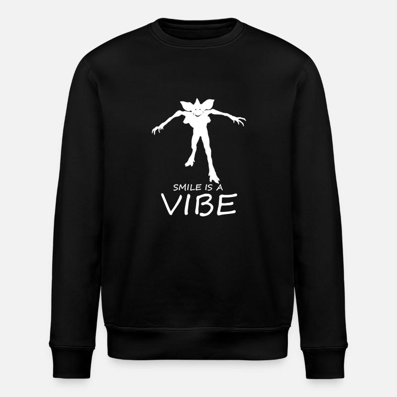 Smiling is a Vibe - Stanley/Stella ROLLER Unisex Organic Sweatshirt - black