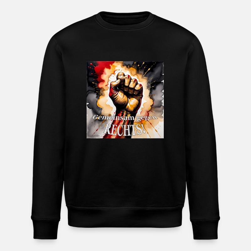 gegen rechts - Stanley/Stella Unisex Bio-Sweatshirt ROLLER - Schwarz