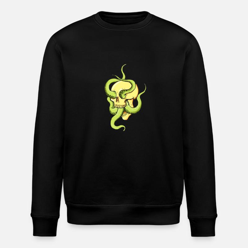 Skull with tentacles - Stanley/Stella ROLLER Unisex Organic Sweatshirt - black