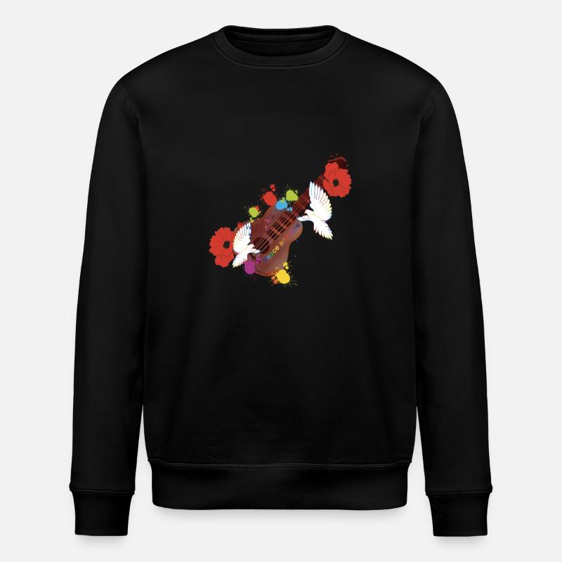 Frieden und Liebe - Stanley/Stella Unisex Bio-Sweatshirt ROLLER - Schwarz