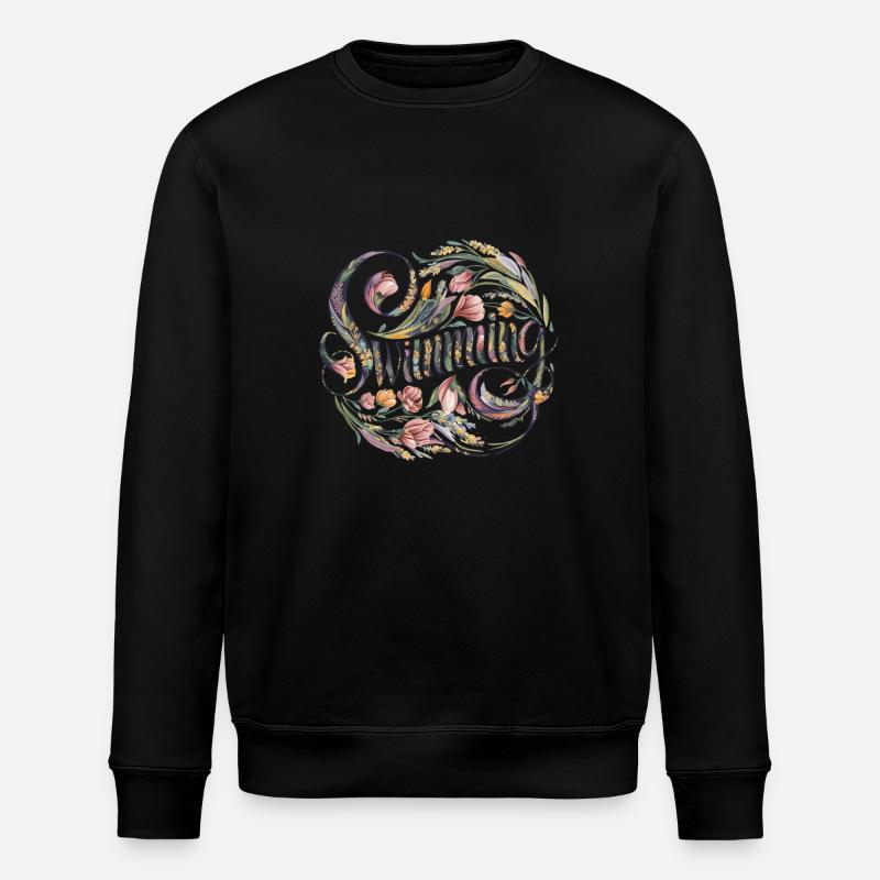 Nageur floral - Sweat bio ROLLER Stanley/Stella Unisexe - noir