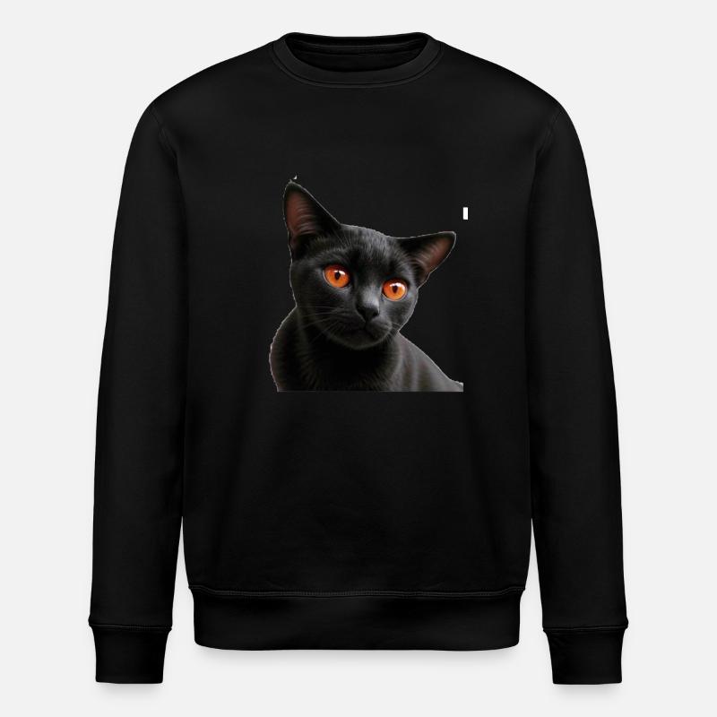 Black cat - Stanley/Stella ROLLER Unisex Organic Sweatshirt - black
