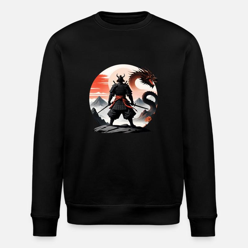 Samurai Japan Landscape Black Dragon - Stanley/Stella ROLLER Unisex Organic Sweatshirt - black