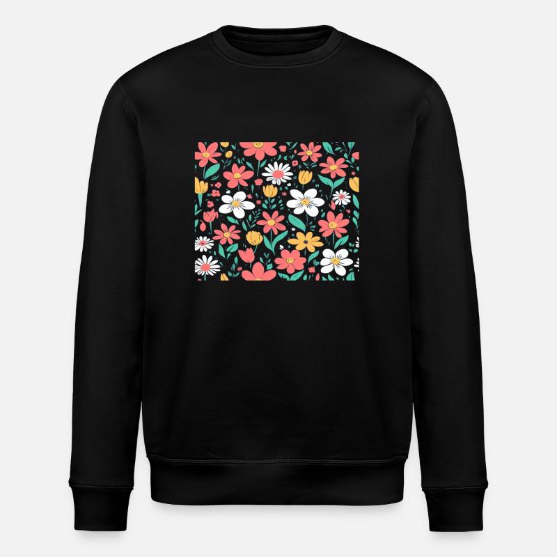 Printemps Fleurs Fond Printemps - Sweat bio ROLLER Stanley/Stella Unisexe - noir