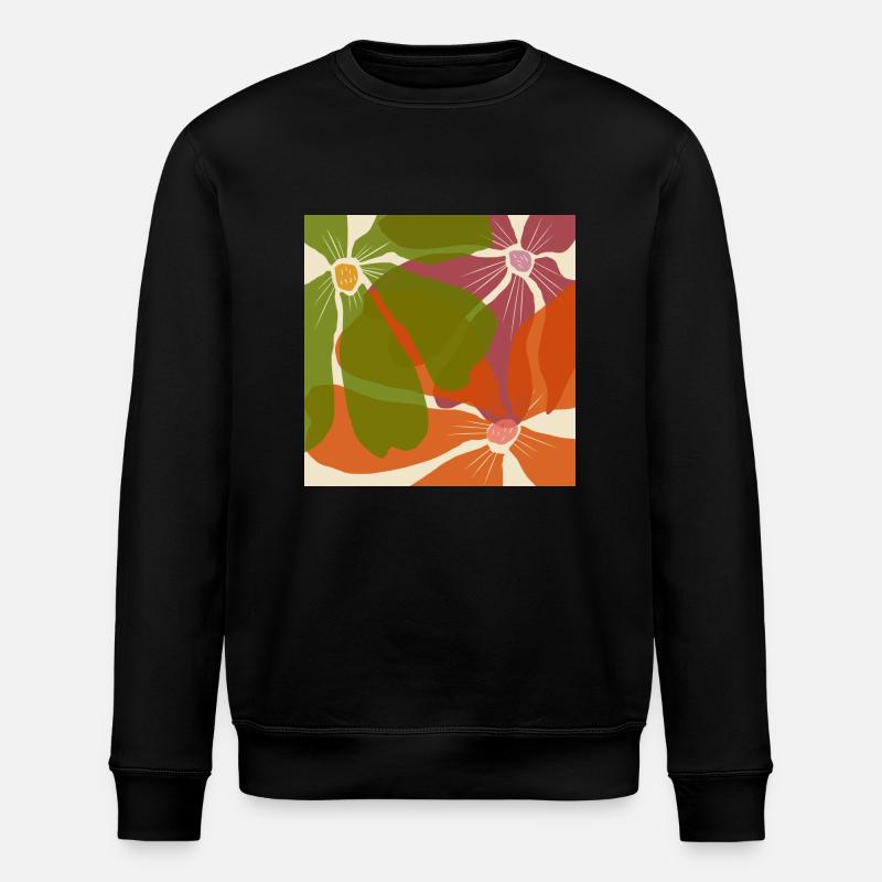 Motif de fleurs - Sweat bio ROLLER Stanley/Stella Unisexe - noir