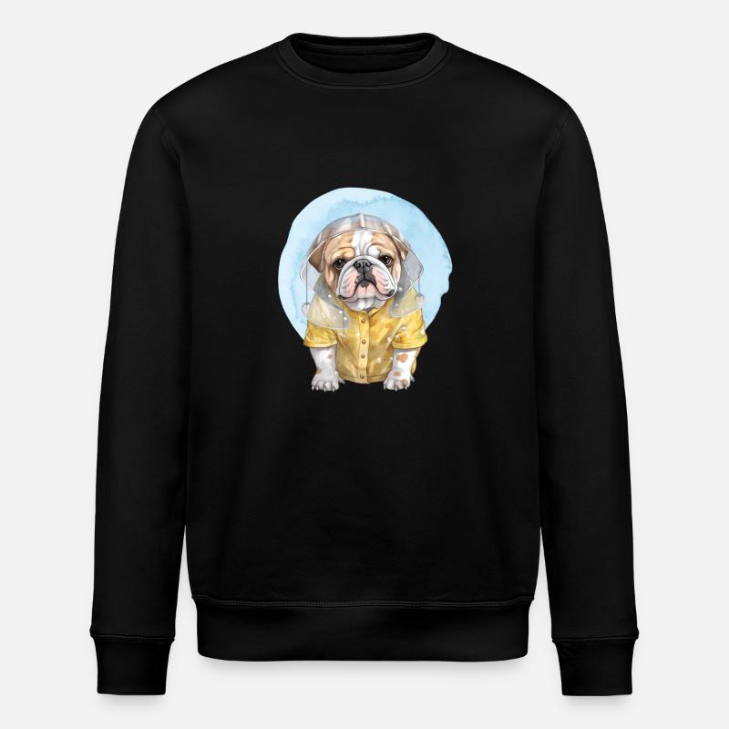Bouledogue sous la pluie - Sweat bio ROLLER Stanley/Stella Unisexe - noir