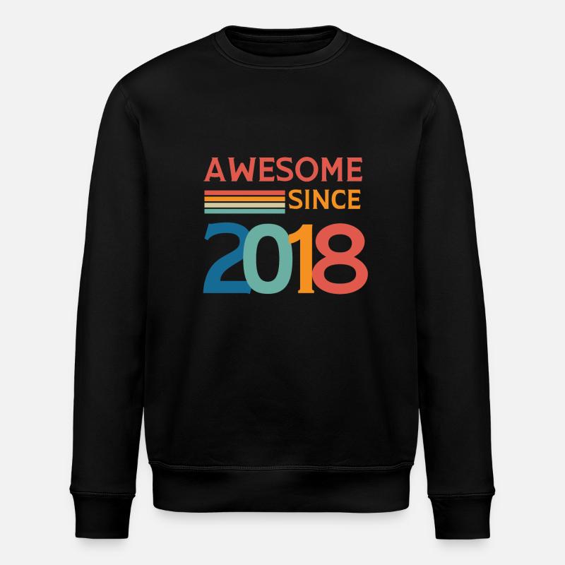 Awesome since 2018 - Stanley/Stella ROLLER Unisex Organic Sweatshirt - black