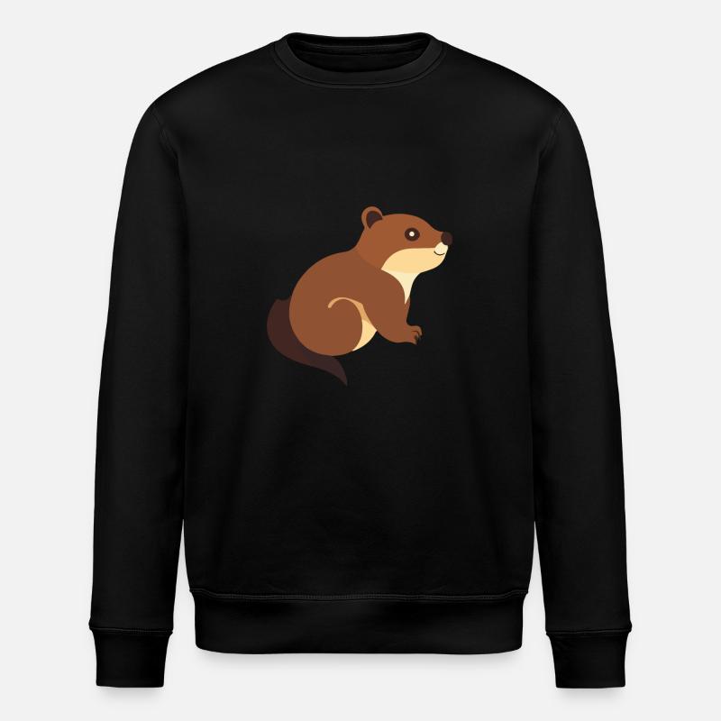 Bieber mit braunem Fell - Stanley/Stella Unisex Bio-Sweatshirt ROLLER - Schwarz