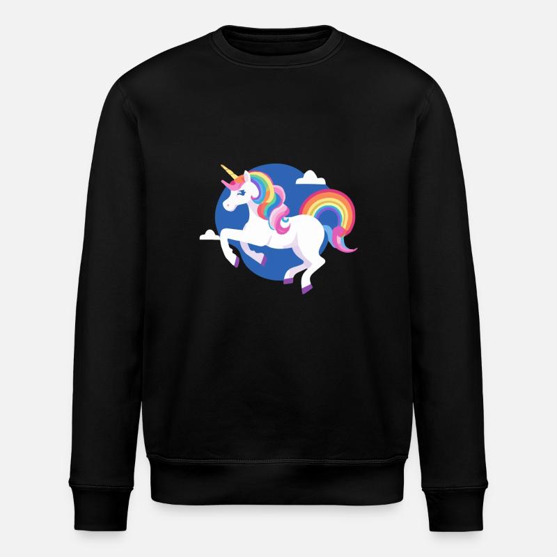 Regenbogen Einhorn Unicorn Rainbow Pferd LGBTQ 4 - Stanley/Stella Unisex Bio-Sweatshirt ROLLER - Schwarz