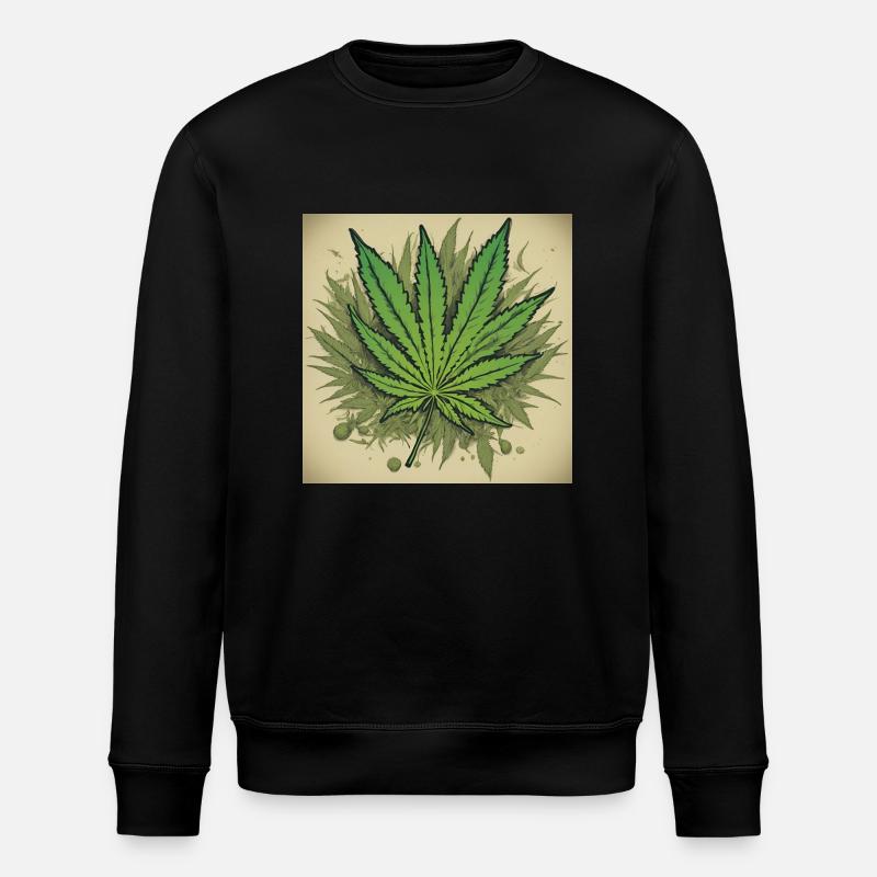 WEED BLATT - Stanley/Stella Unisex Bio-Sweatshirt ROLLER - Schwarz