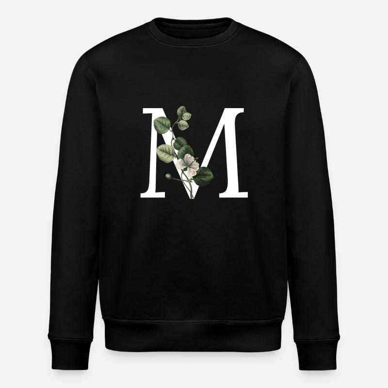 lettre m botanique vert - Sweat bio ROLLER Stanley/Stella Unisexe - noir