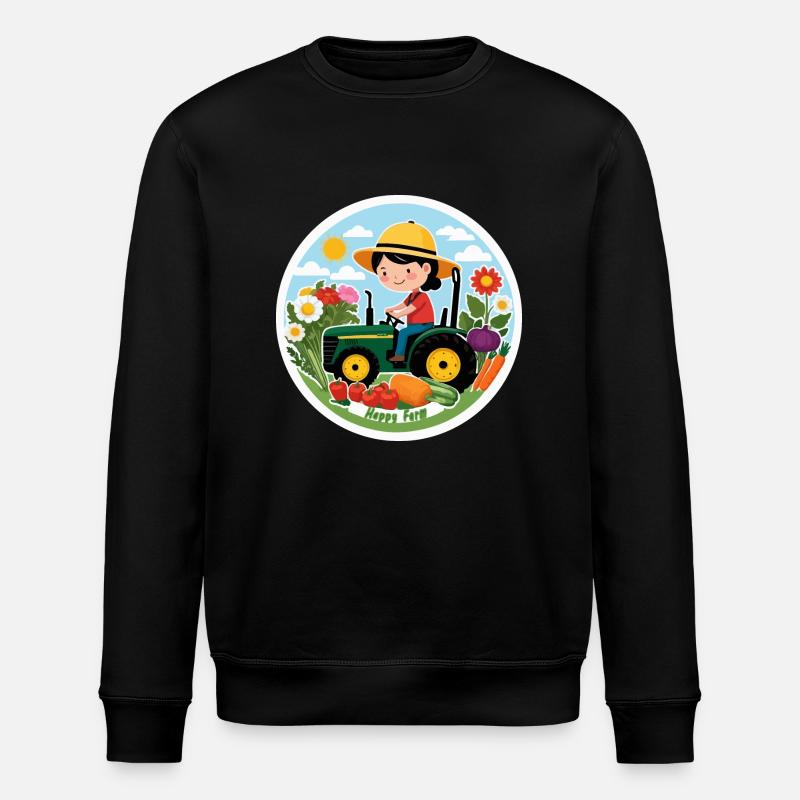 Tracteur agricole d’été - Sweat bio ROLLER Stanley/Stella Unisexe - noir