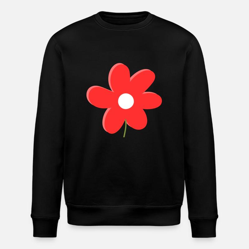 fleur marguerite rouge - Sweat bio ROLLER Stanley/Stella Unisexe - noir