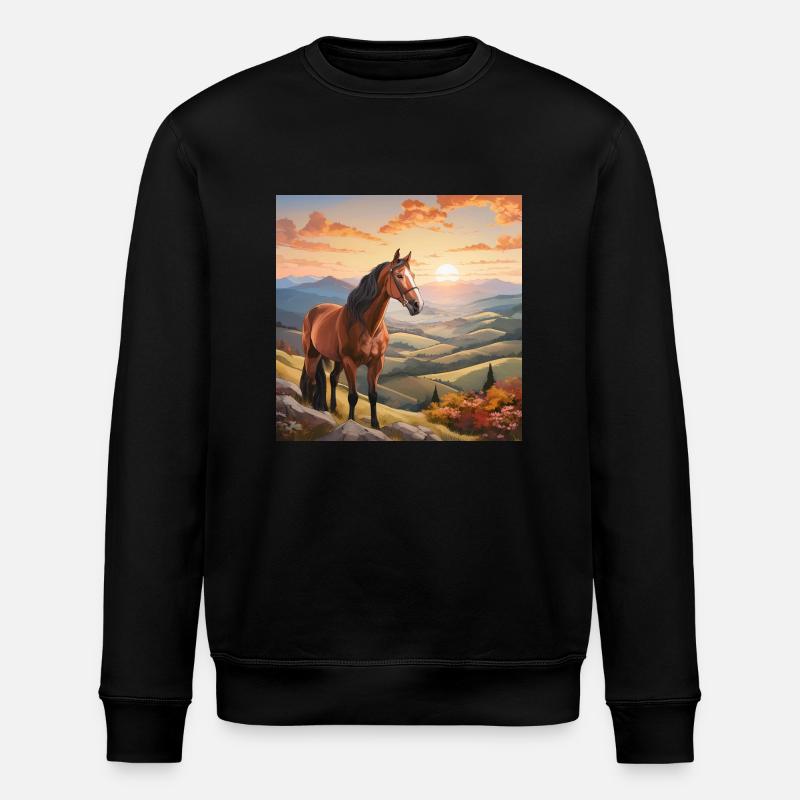 Pferdekunst - Stanley/Stella Unisex Bio-Sweatshirt ROLLER - Schwarz