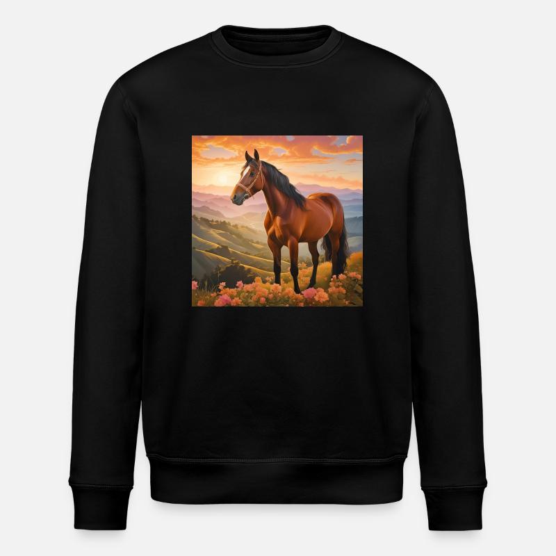 Pferdekunst - Stanley/Stella Unisex Bio-Sweatshirt ROLLER - Schwarz