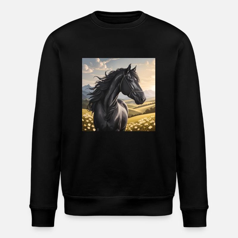 Pferdekunst - Stanley/Stella Unisex Bio-Sweatshirt ROLLER - Schwarz