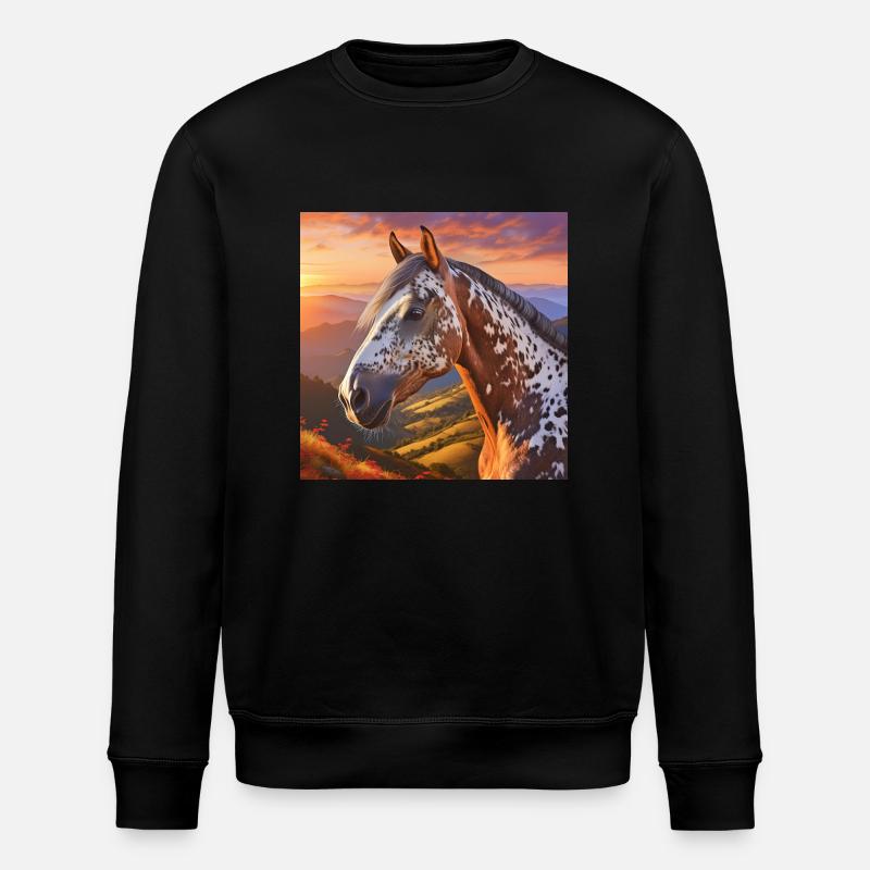 Pferdekunst - Stanley/Stella Unisex Bio-Sweatshirt ROLLER - Schwarz