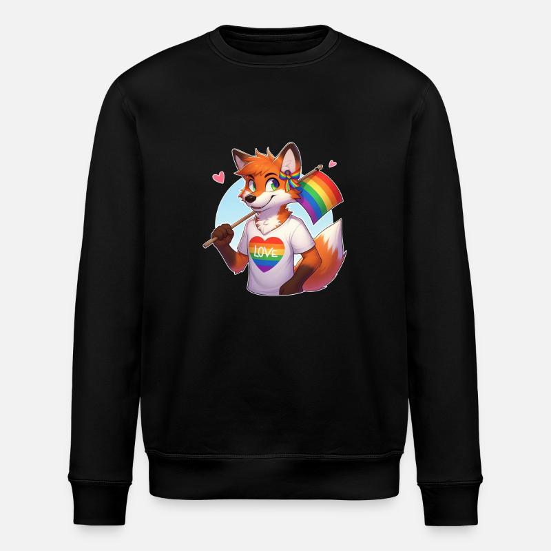 Pride Fox - Stanley/Stella ROLLER Unisex Organic Sweatshirt - black