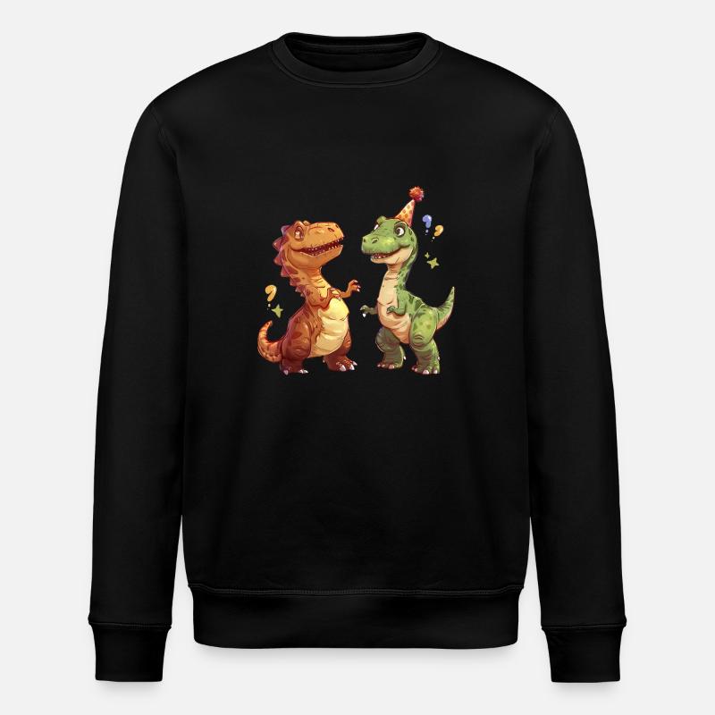 Zwei lustige Dinosaurier - Stanley/Stella Unisex Bio-Sweatshirt ROLLER - Schwarz
