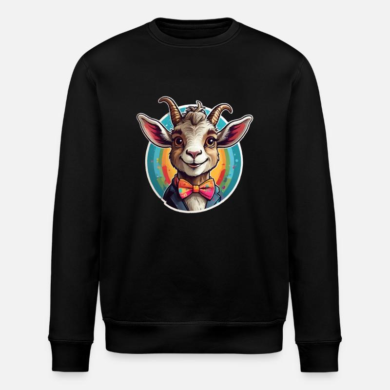 Lustige Ziege Comic - Stanley/Stella Unisex Bio-Sweatshirt ROLLER - Schwarz