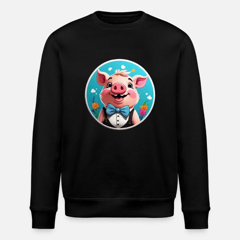 Bande dessinée cochon drôle - Sweat bio ROLLER Stanley/Stella Unisexe - noir