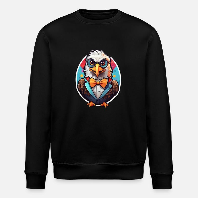 Funny Eagle Comic - Stanley/Stella ROLLER Unisex Organic Sweatshirt - black
