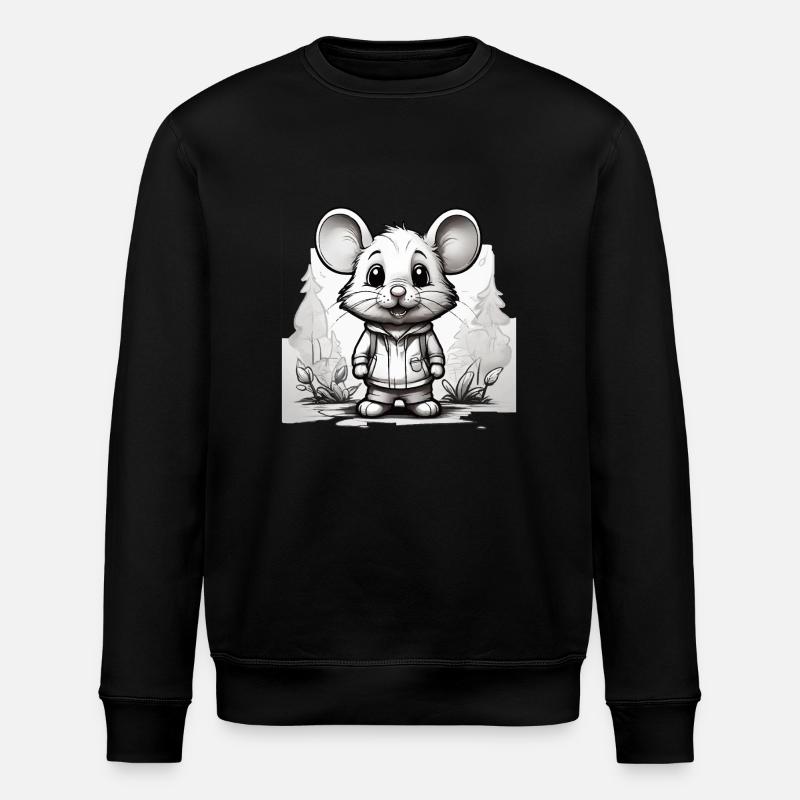 Maus niedlich Kinder Zeichnung Comic - Stanley/Stella Unisex Bio-Sweatshirt ROLLER - Schwarz