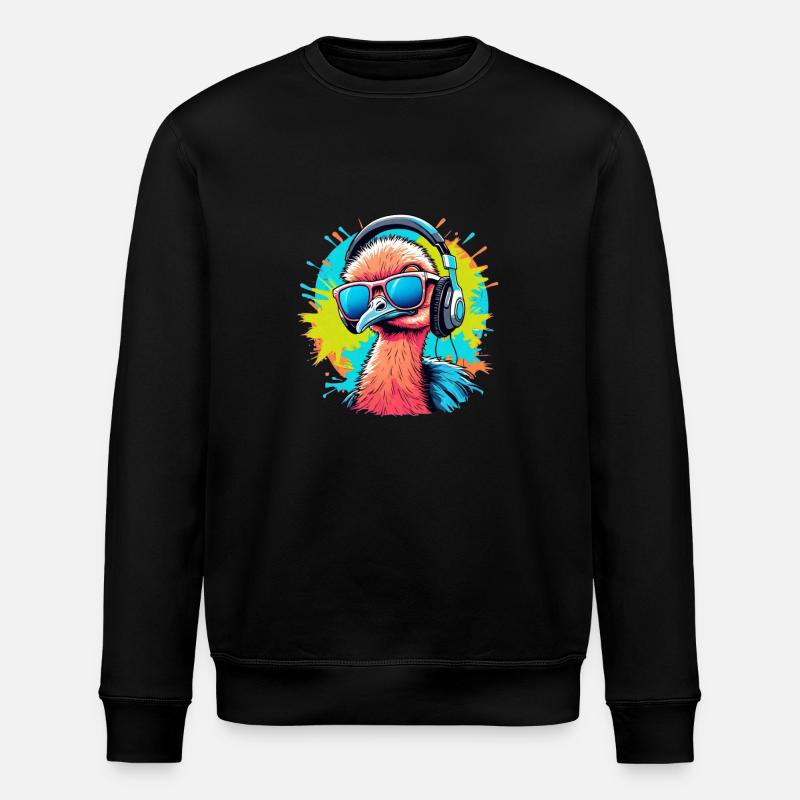 Party Bird Autruche Ferme d’autruches - Sweat bio ROLLER Stanley/Stella Unisexe - noir