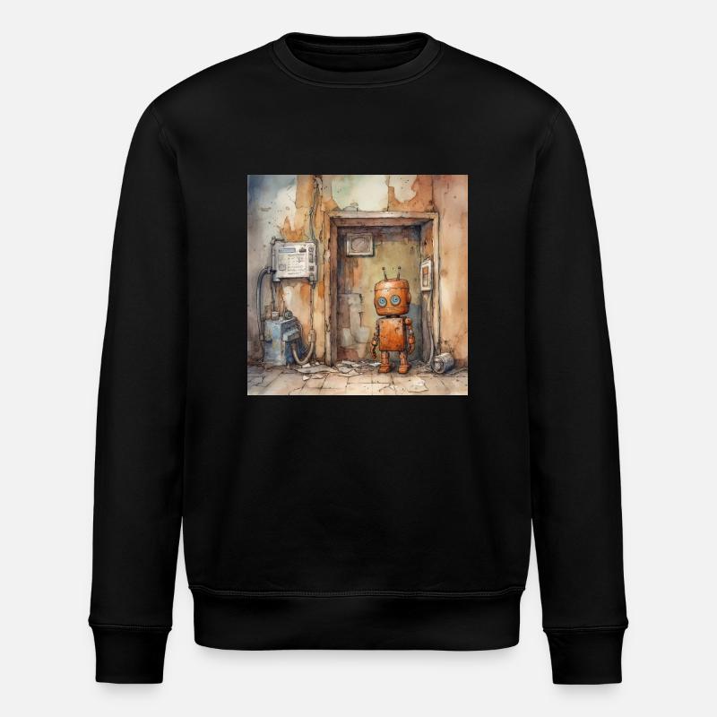 Alte rostige verlassene Roboter - Stanley/Stella Unisex Bio-Sweatshirt ROLLER - Schwarz