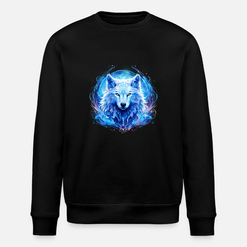 Celestial Wolf - Stanley/Stella ROLLER Unisex Organic Sweatshirt - black