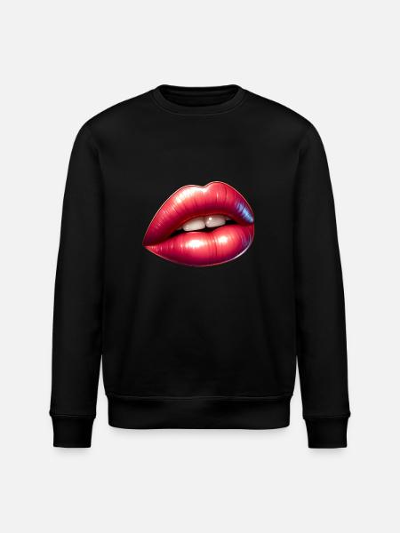 Pink Sexy Lips - Stanley/Stella ROLLER Unisex Organic Sweatshirt - black