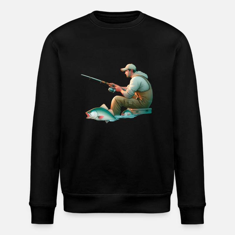 Pêcheur - Poisson - Pêche - Sweat bio ROLLER Stanley/Stella Unisexe - noir