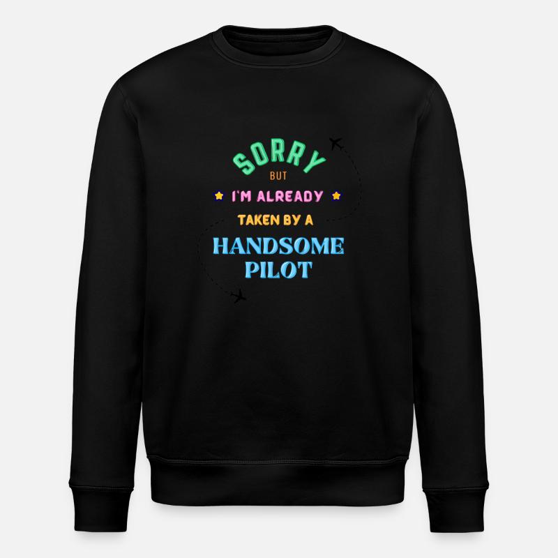 Die Freundin des Piloten - Stanley/Stella Unisex Bio-Sweatshirt ROLLER - Schwarz