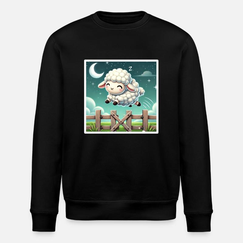 Counting sheep at night - Stanley/Stella ROLLER Unisex Organic Sweatshirt - black