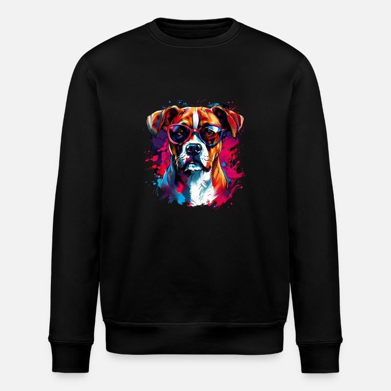 Chien Boxer Cool - Sweat bio ROLLER Stanley/Stella Unisexe - noir