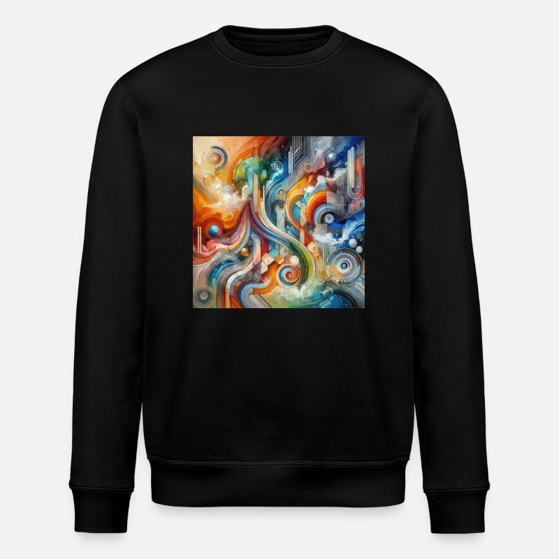 Lebhafter Fluss - Abstraktes Gemälde - Stanley/Stella Unisex Bio-Sweatshirt ROLLER - Schwarz
