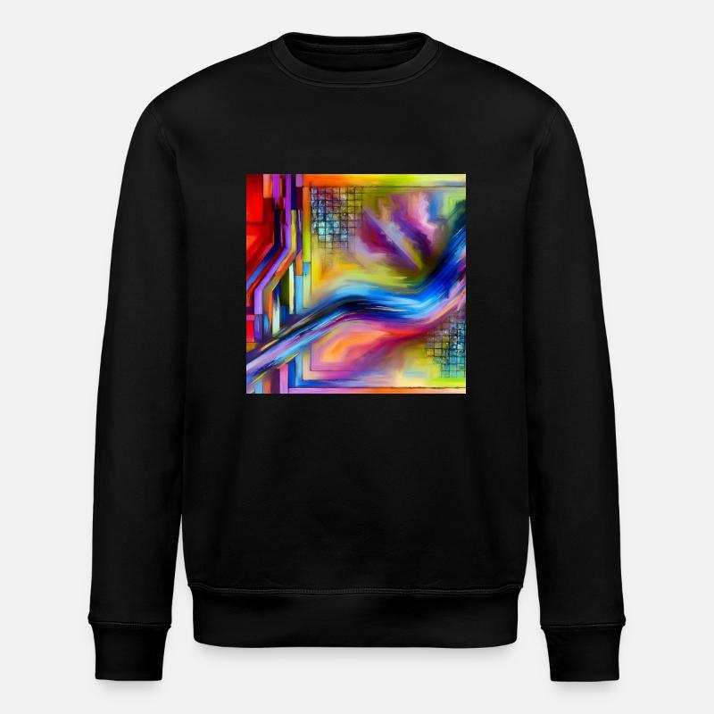 Abstrakte Energie - Abstraktes Gemälde - Stanley/Stella Unisex Bio-Sweatshirt ROLLER - Schwarz