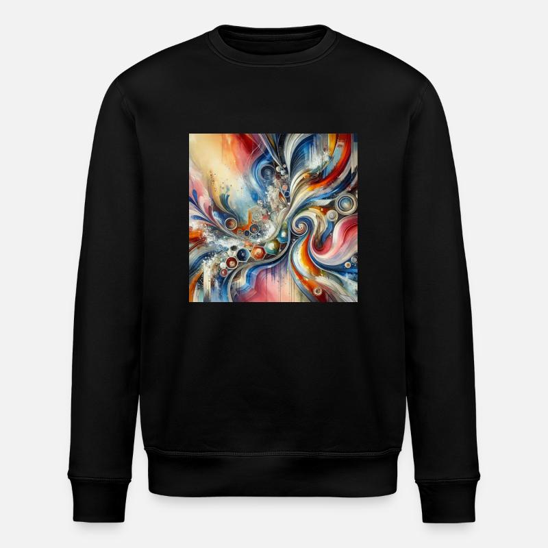 Lebendige Echos - Abstraktes Gemälde - Stanley/Stella Unisex Bio-Sweatshirt ROLLER - Schwarz