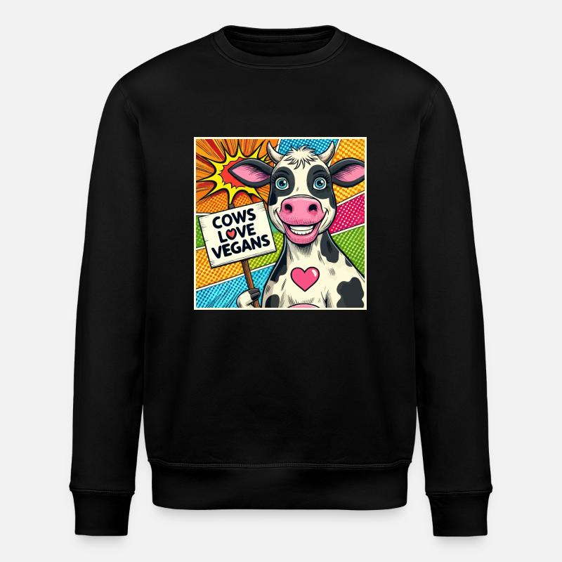 Cows Love Vegans Popart - Stanley/Stella Unisex Bio-Sweatshirt ROLLER - Schwarz