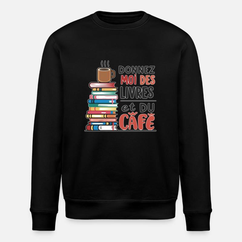 Bücher & Kaffee - Kultur & Trinken - Stanley/Stella Unisex Bio-Sweatshirt ROLLER - Schwarz