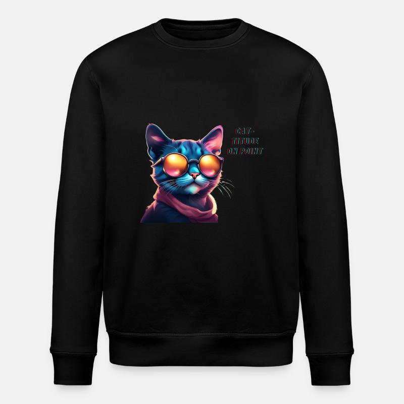 Fancy Cat - Stanley/Stella Unisex Bio-Sweatshirt ROLLER - Schwarz