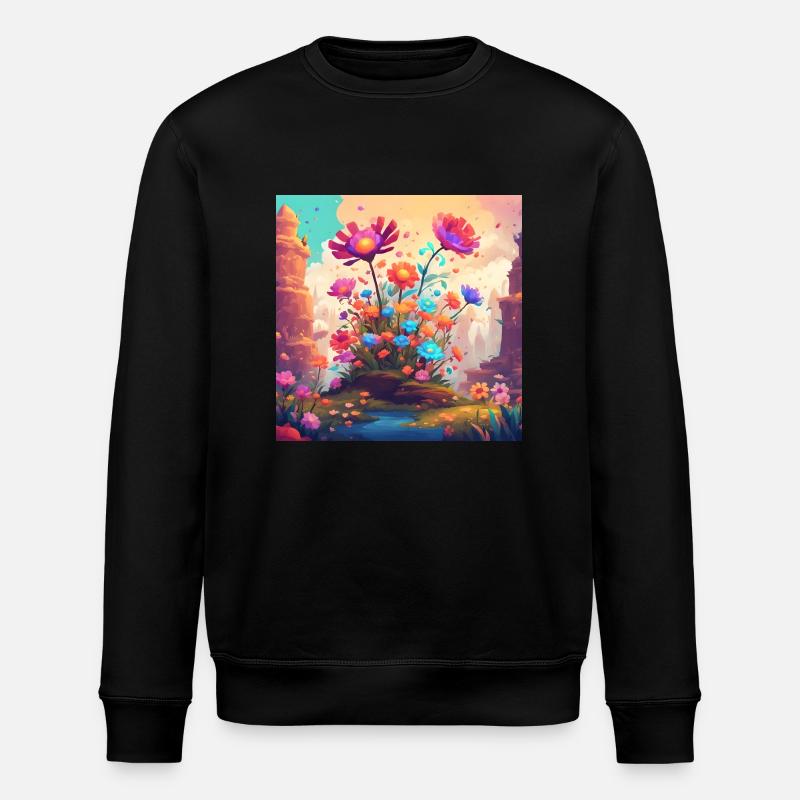 Flowers 3 - Stanley/Stella Unisex Bio-Sweatshirt ROLLER - Schwarz