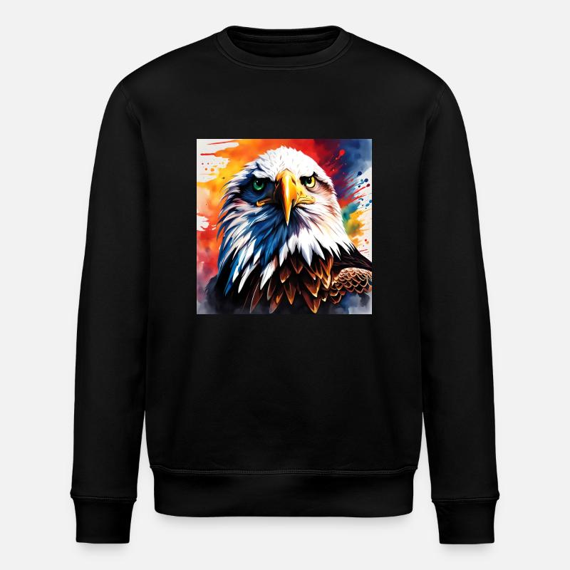 Adler farbig - Stanley/Stella Unisex Bio-Sweatshirt ROLLER - Schwarz