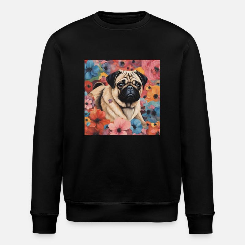 Mops Design - Stanley/Stella Unisex Bio-Sweatshirt ROLLER - Schwarz