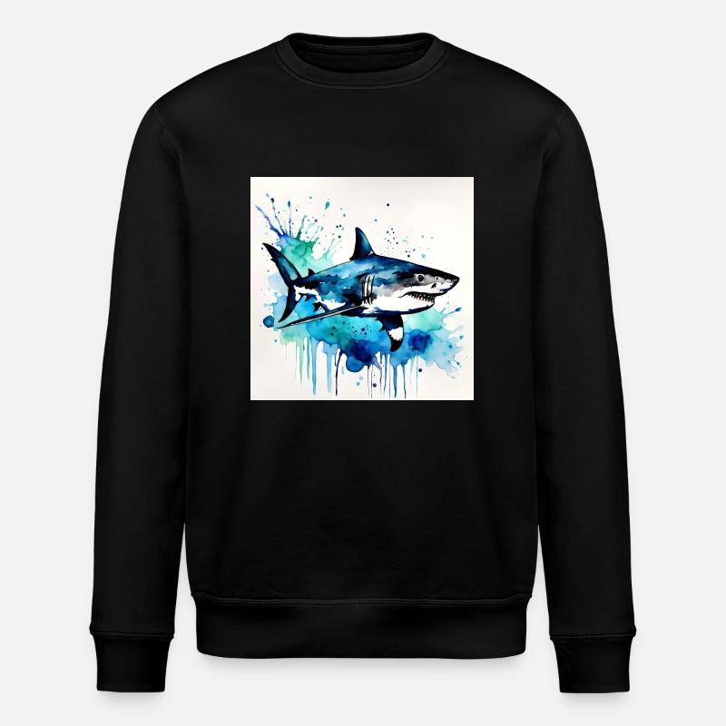 Haifisch - Stanley/Stella Unisex Bio-Sweatshirt ROLLER - Schwarz